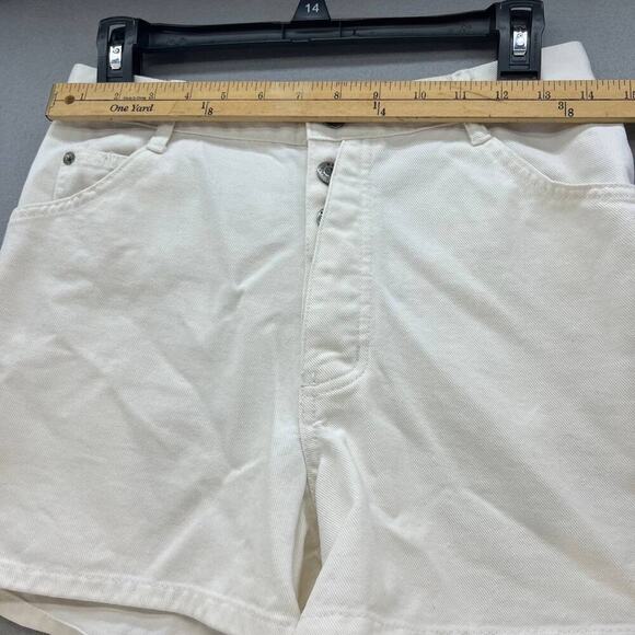 Vintage 90's Bonjour Button Fly Women's Jean Shorts Size 11/12 White - Picture 3 of 14